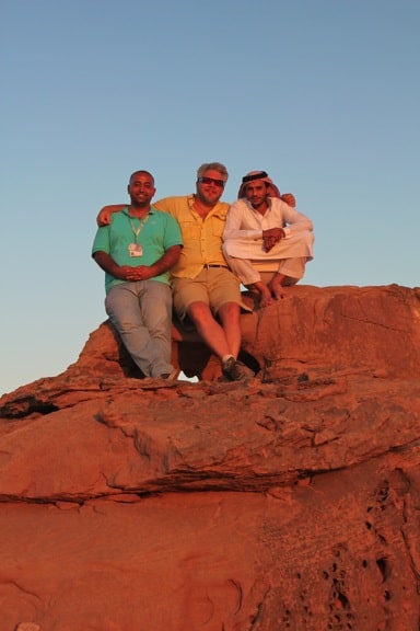 Sunset in the desert of Wadi Rum, Jordan