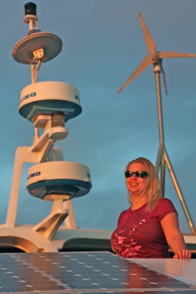 Solar Panels on Ecoventura's Yacht in the Galapagos Islands