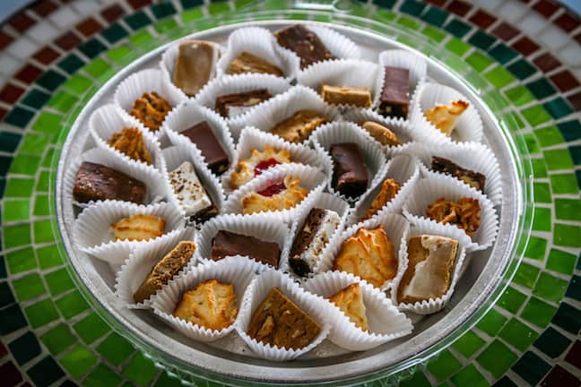 A Cajun Food Tours sampling of cookies at Keller's Bakery in Lafayette, Louisiana