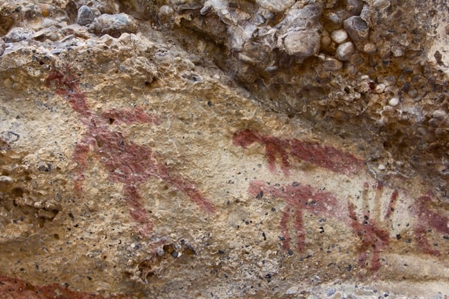 Prehistoric Cave Paintings in Torres del Paine National Park, Chile