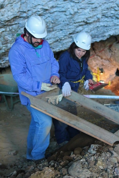 Magallanes University Archaeologists in the Milodon Cave, Chile