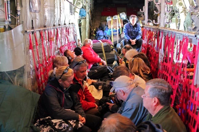 Flying to Antarctica on a Hercules C130