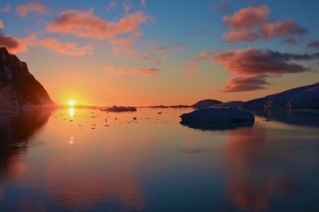 Midnight Sunset in Antarctica