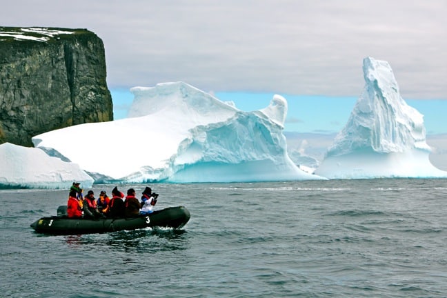 Exploring the Icebergs Around Spert Island, Antarctica