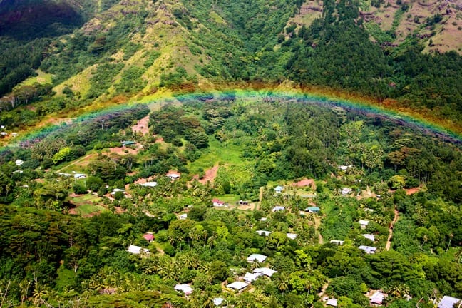 Rainbow Over Valley in Moorea, Tahiti