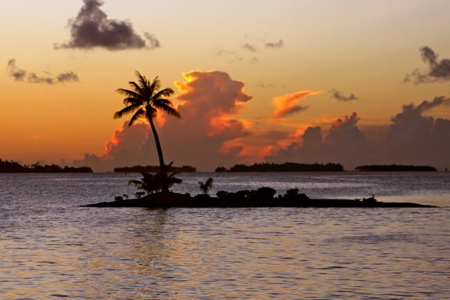 Sunset at the Four Seasons Resort, Bora Bora, Tahiti