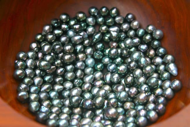 Tahitian Black Pearls at The Farm in Bora Bora, Tahiti