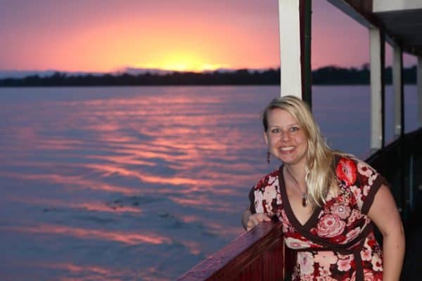 Mary Gabbett of Green Global Travel, Sunset in the Peruvian Amazon