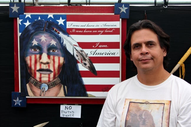 Artist Paul DeLuna at north Georgia Pow Wow 