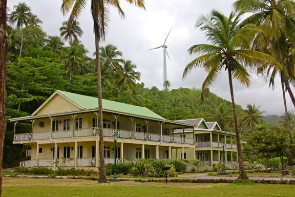 Wind Turbine at Dominica's Rosalie Bay Resort