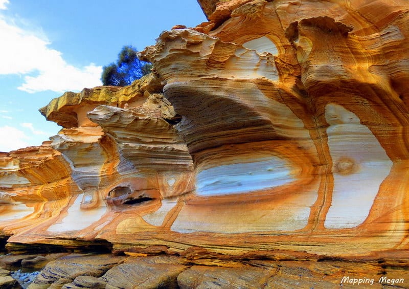 Maria Island's famed Painted Cliffs