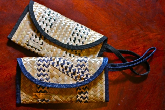 Hand-woven clutch purses by Ruth Island Creation, Staniel Cay