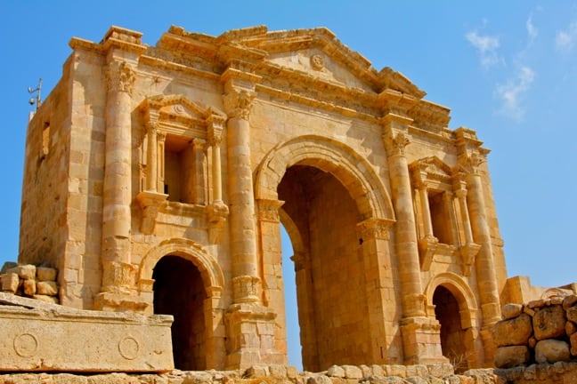 Hadrian's Arch in Jerash, Jordan
