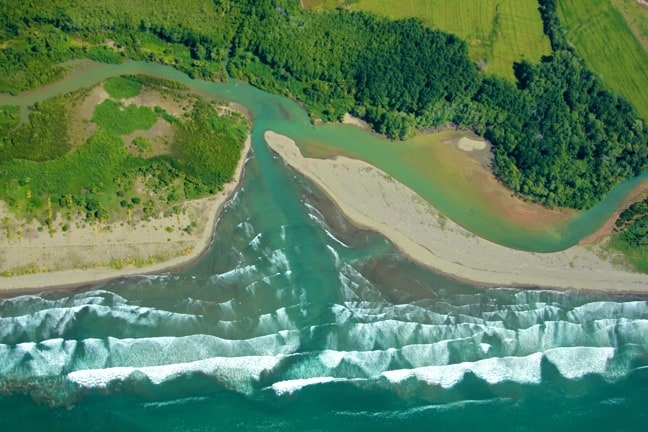 Bird's-Eye View of the Seaside Near Palmar Sur, Costa Rica