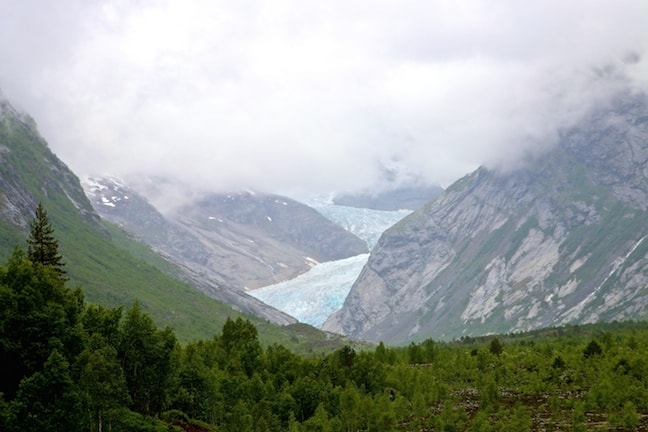 Nigardsbreen Viewed from Breheimsenteret Glacier Centre in Jostedal, Norway