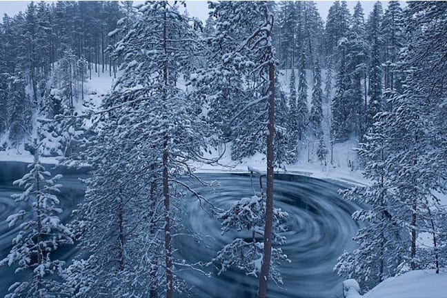 Icebergs on Kitka River, Oulanka NP, Finland