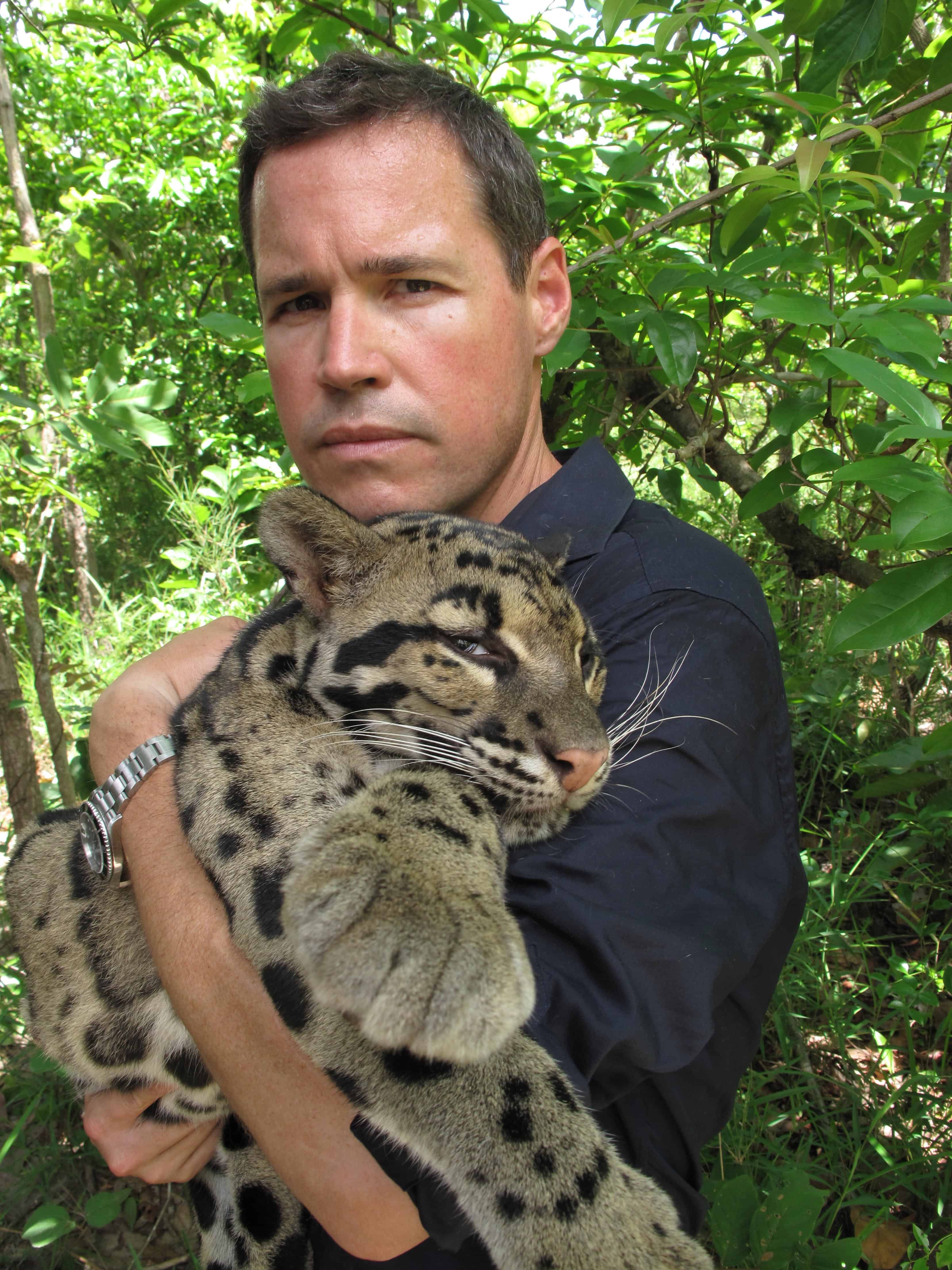 Jeff Corwin With Ocelot