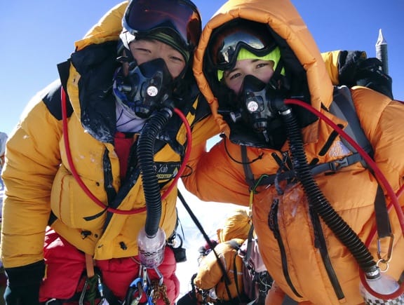 Jordan Romero at the Summit of Mount Everest