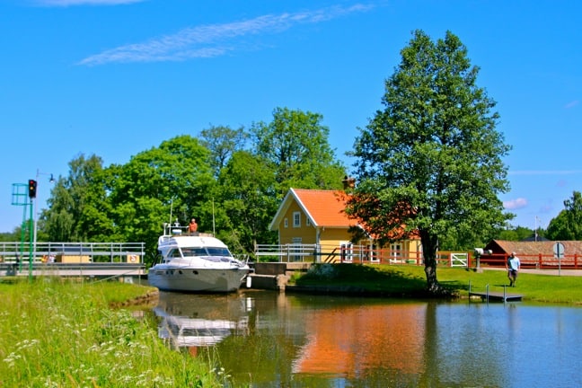 The Historic Lock House at the Norrqvarn Hotel in Lyrestad, Sweden