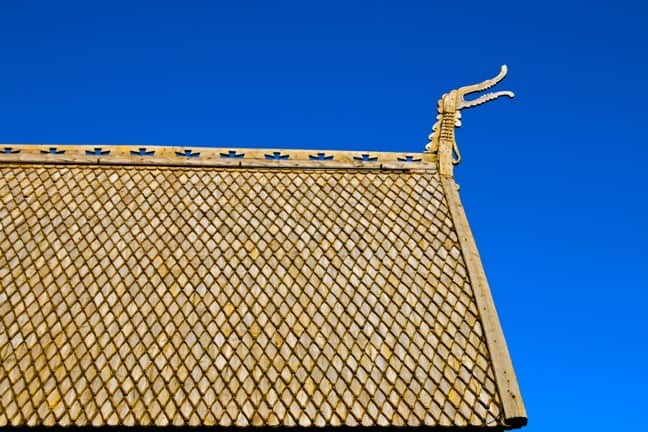 Dragon Detail on the Roof of the Lom Stave Church, Norway