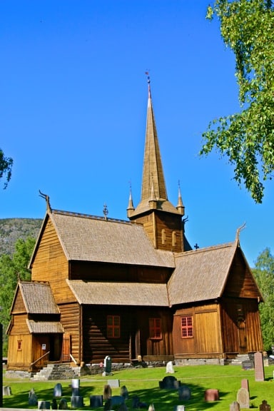 The Stave Church in Lom, Norway