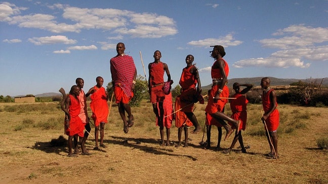 Maasai Warriors Traditional Dance Known As Adumu