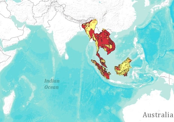 The IUCN Map of the Sun Bears' Range