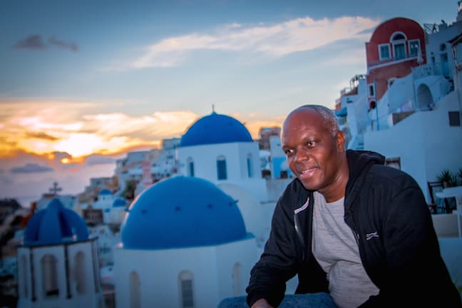 Kerwin McKenzie of Cruisin Altitude in Oia, Santorini