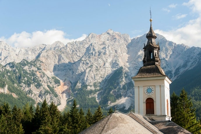 Solvenia - view over the Jezersko valley and the Kamnik Alps