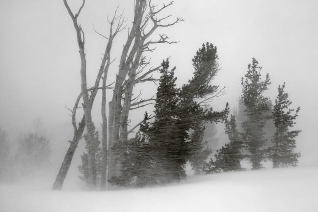 Snowstorm from near Clark Lakes, Ansel Adams Wilderness, California.