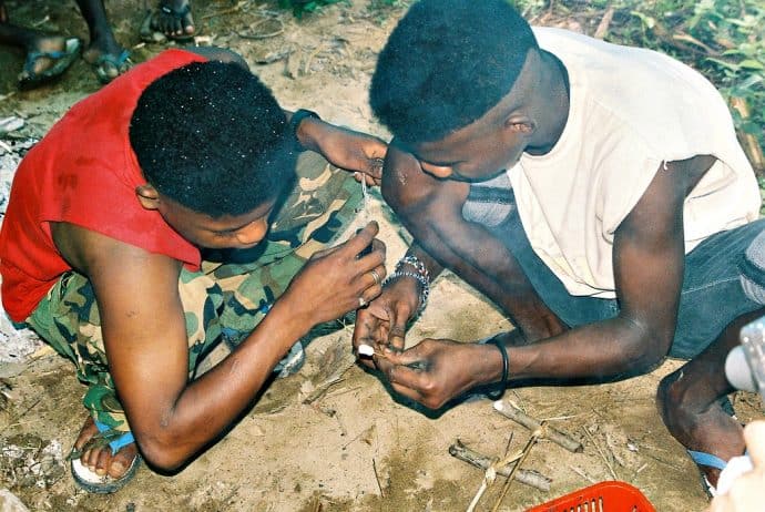 Taman Negara -Batek making fire