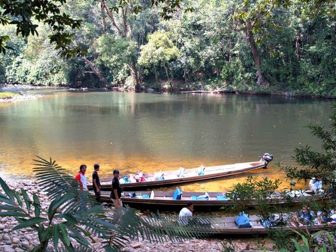 Taman Negara -Boats on the Bank