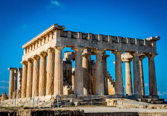 Temple of Aphaea on Aegina Island, Greece