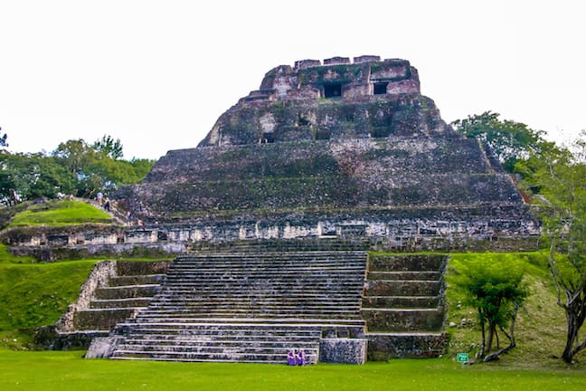 The Base of the Castillo Pyramid at Xunantunich, Belize