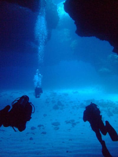 Diving Cathedral Cave in Eua, Tonga