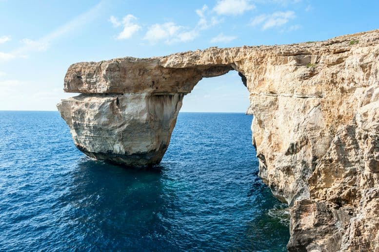 Dwejra, the azure window, on Gozo Island in Malta