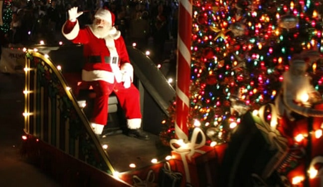 Atlanta Christmas Things to See-Stone Mountain Christmas Parade Santa