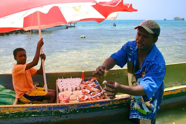 Lobsterman en las Islas del Rosario, Colombia