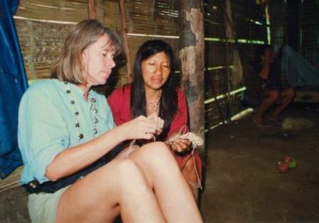 Megan Epler Wood With a Huaorani Woman in Ecuador, 1997